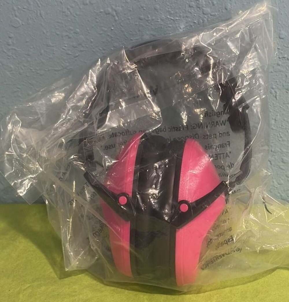 Unbranded Folding Safety Earmuffs Pink Noise Cancelling Hearing Protection